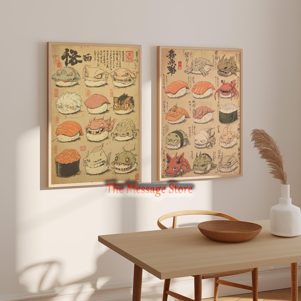Japanese Food Lifestyle - Japanese Sushi Monster Art Yokai Food