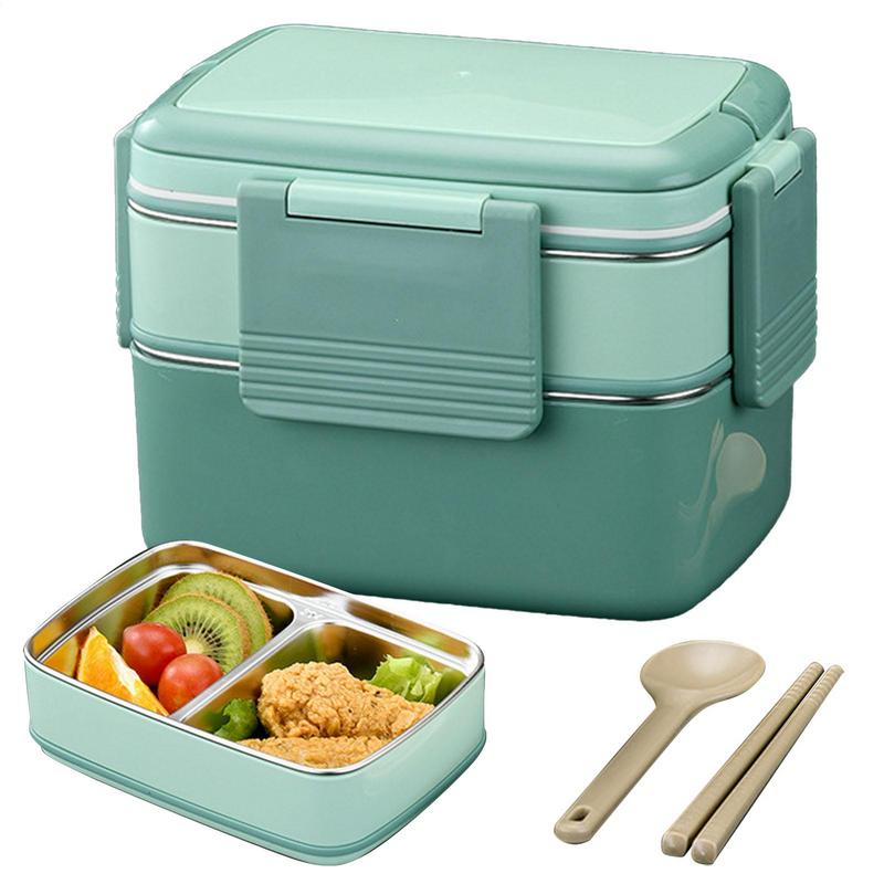 Bento Box Two Tier - Lunch Containers For Adults Handheld Two