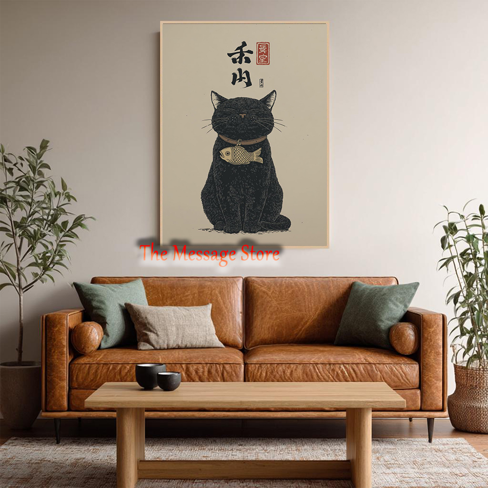 Black Lucky Cat Ukiyo-e Japane – Lifestyle Of Japanese Bewertung und Preis
