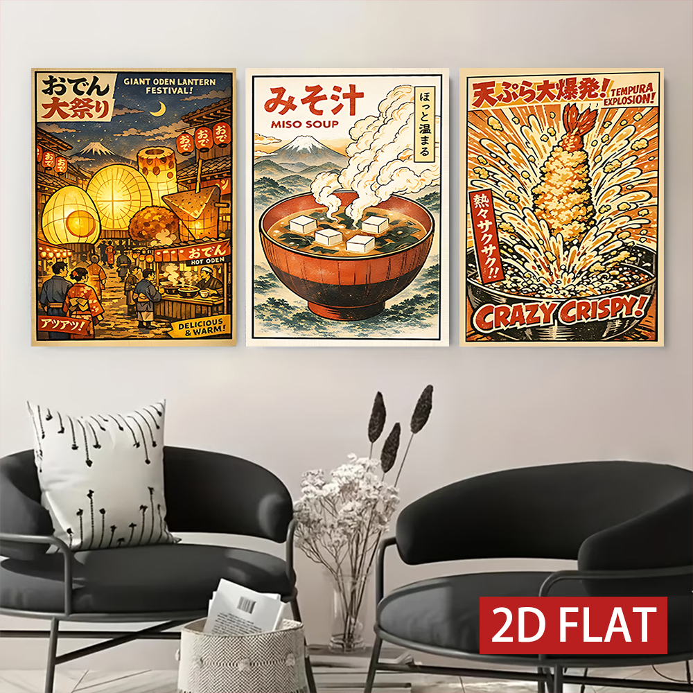 3 Counts Wooden Framed Canvas  – Japanese Food Lifestyle Bewertung und Preis