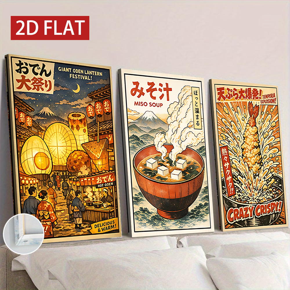 3 Counts Wooden Framed Canvas  – Japanese Food Lifestyle Bewertung und Preis