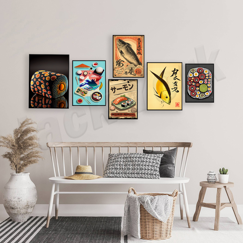 Vintage style Japanese sushi p – Japanese Food Lifestyle Bewertung und Preis