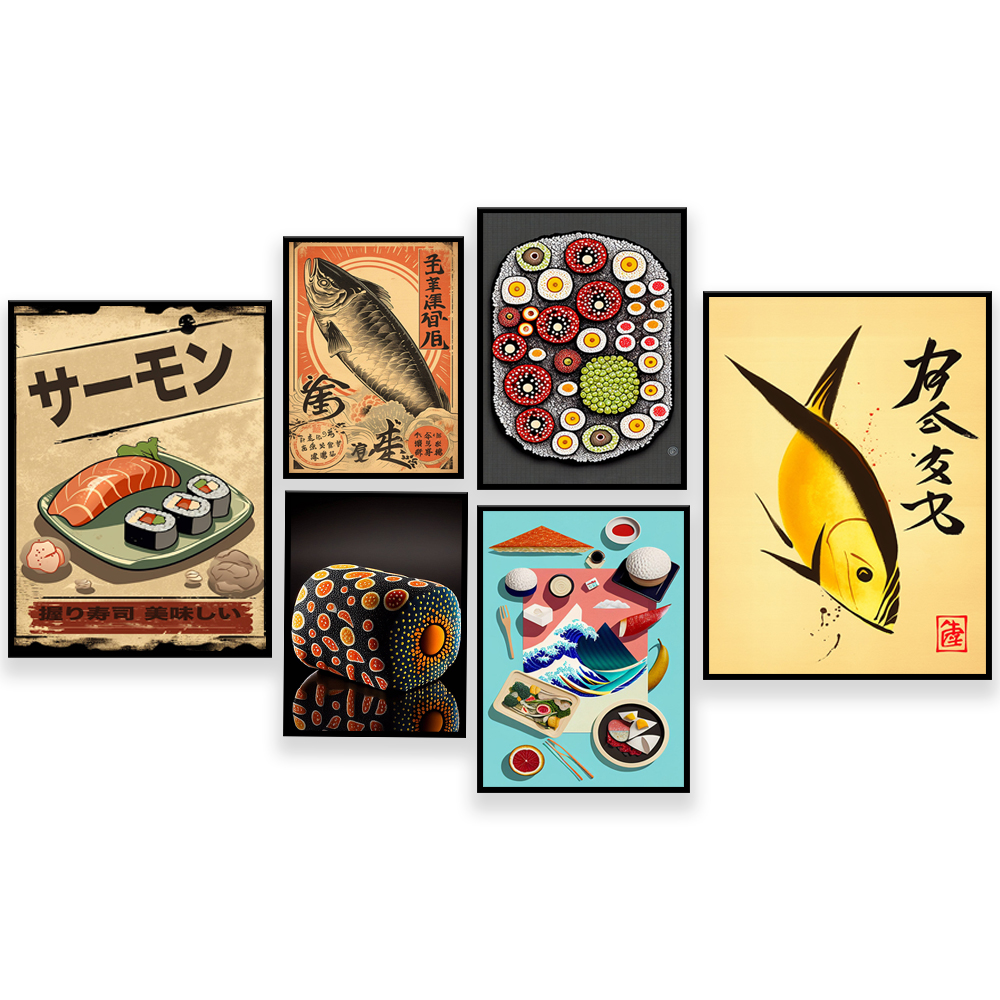 Vintage style Japanese sushi p – Japanese Food Lifestyle Bewertung und Preis