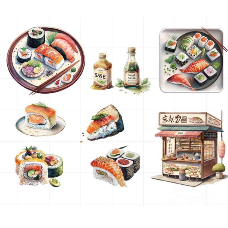 Japanese Food Sushi Sticker 3D – Japanese Food Lifestyle Bewertung und Preis